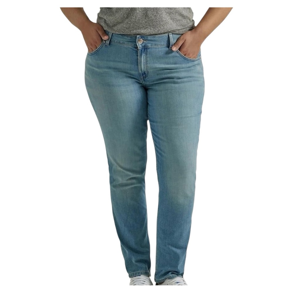 Lee Heritage Women’s Mid Rise Slim Straight Casual Everyday Wear Jeans Size 18 M